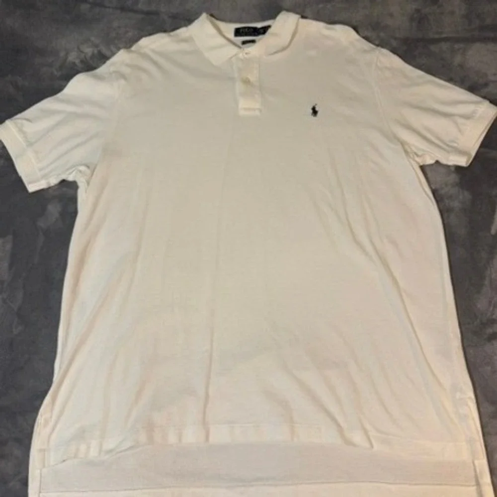 Polo Ralph Lauren Mens XXL White Classic Fit Short Sleeve Pique Polo Shirt